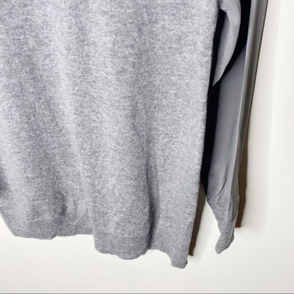 Magaschoni Grey Wool Silk Pullover V-Neck Sweater - Picture 3 of 10